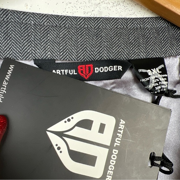 Artful Dodger vest NWT Vest Mens Grey Waistcoat 5 Button Sz.2XL Wool Mix Pockets - Picture 8 of 12